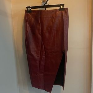 Gianni Bini vintage red leather midi skirt